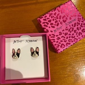 Betsey Johnson French Bulldog Earrings never worn